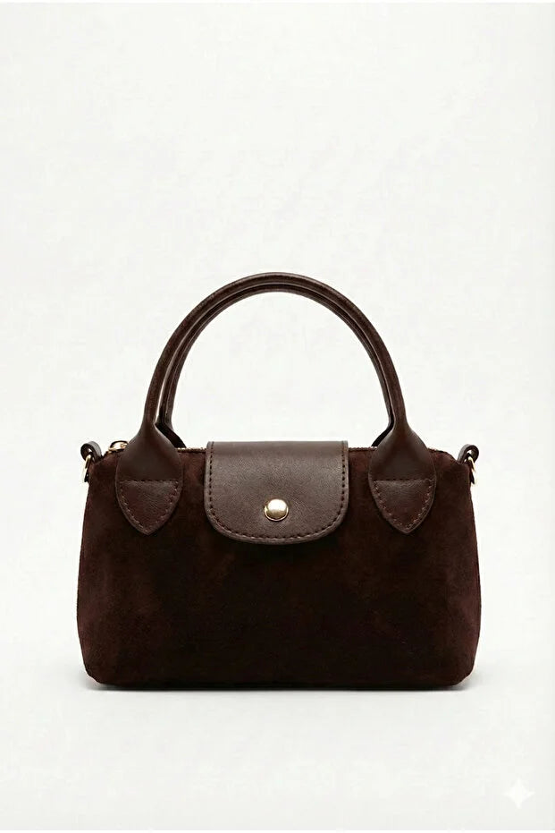 Women's Bitter Brown Mini Hand and Shoulder Bag 13X20Cm