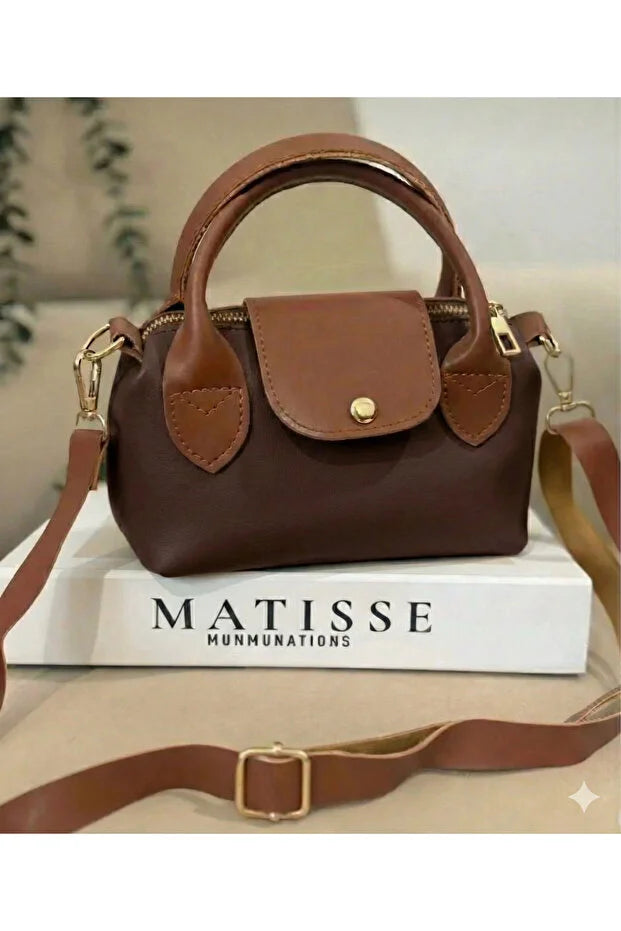 Women's Bitter Brown Mini Hand and Shoulder Bag 13X20Cm