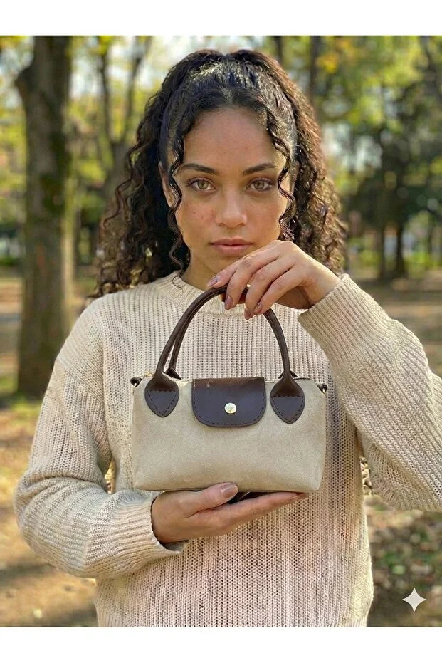 Women's Bitter Brown Mini Hand and Shoulder Bag 13X20Cm