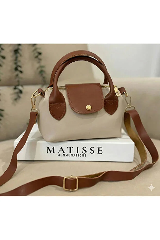 Women's Bitter Brown Mini Hand and Shoulder Bag 13X20Cm