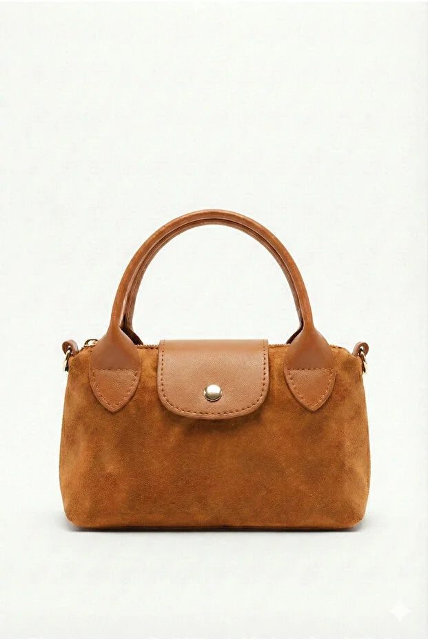 Women's Bitter Brown Mini Hand and Shoulder Bag 13X20Cm