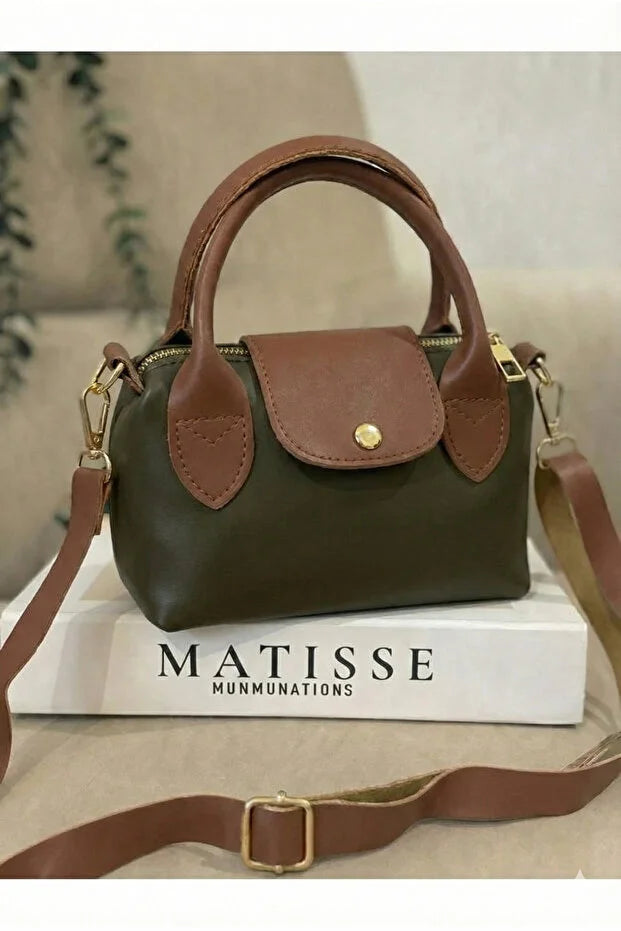 Women's Bitter Brown Mini Hand and Shoulder Bag 13X20Cm