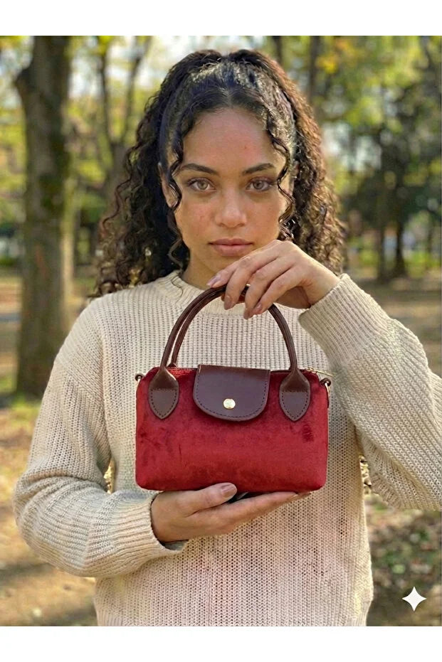 Women's Bitter Brown Mini Hand and Shoulder Bag 13X20Cm