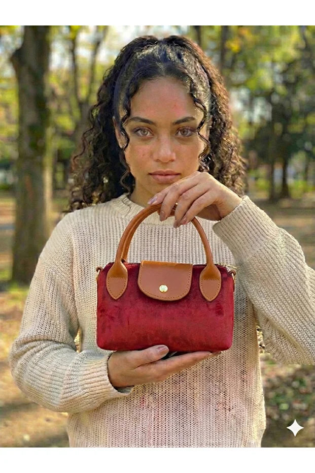 Women's Bitter Brown Mini Hand and Shoulder Bag 13X20Cm