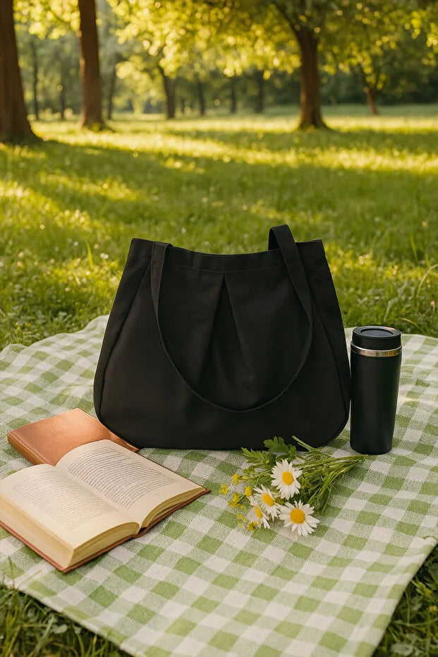 Water Green Multi-Purpose Premium Oversize Polka Dot Medium Size Canvas Women's Hand and Shoulder Bag