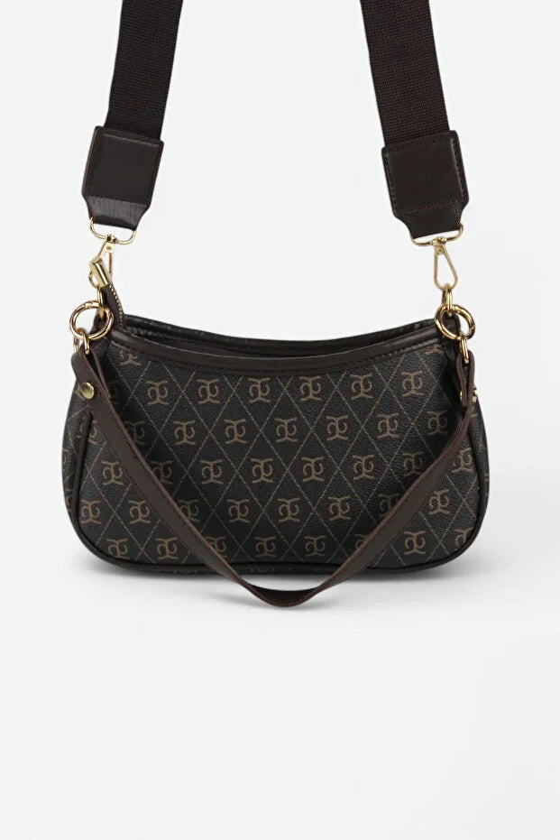 Shift Co Black Faux Leather Hand and Shoulder Bag with Snap Closure