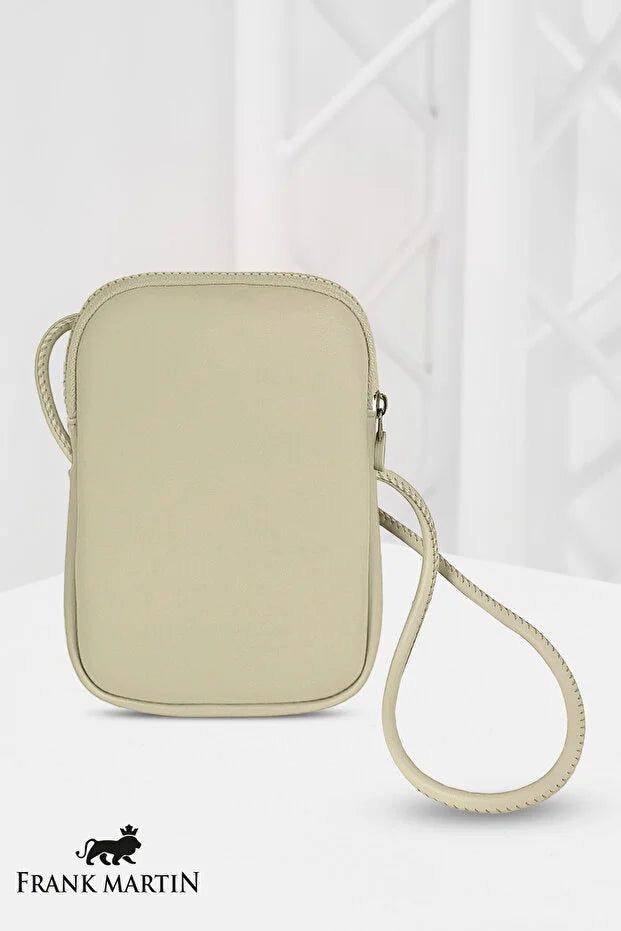 Frank Martin Venice Original - Tan Phone Holder Shoulder Bag with Cross Adjustable Strap and Zipper