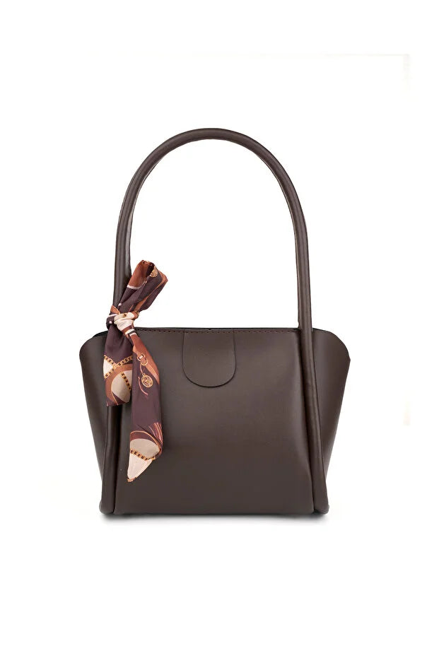 MYSTOBAG Women's Scarf Zipper Closure Shopper Hand and Shoulder Bag