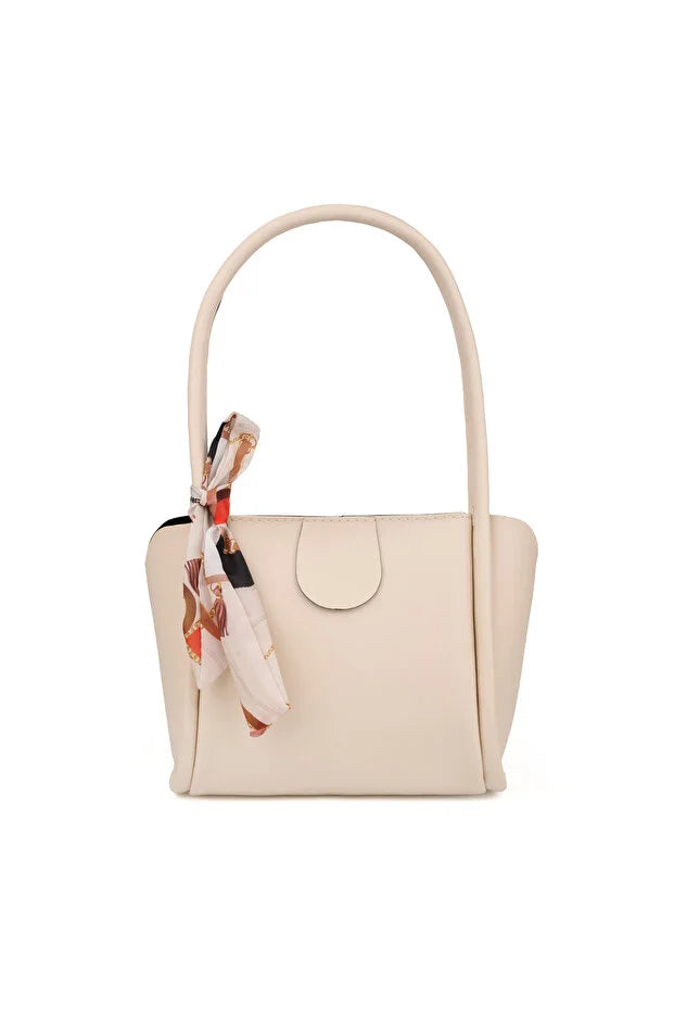 MYSTOBAG Women's Scarf Zipper Closure Shopper Hand and Shoulder Bag