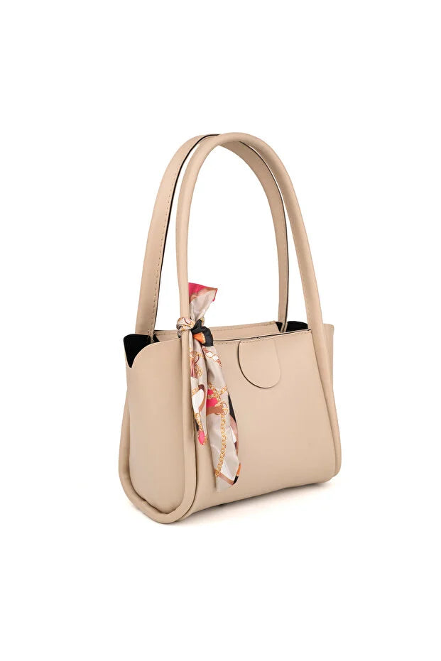 MYSTOBAG Women's Scarf Zipper Closure Shopper Hand and Shoulder Bag