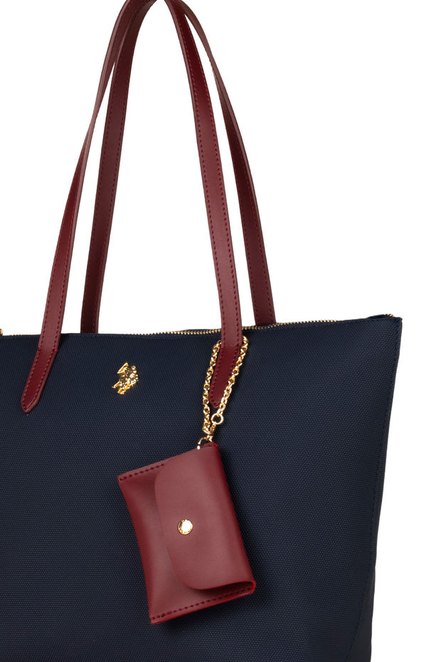 U.S. Polo Assn. Navy Blue-Claret Red Women's Shoulder Bag Us26303