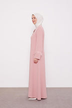 Levidor Powder Stone Embroidered Feather Detailed Ferace