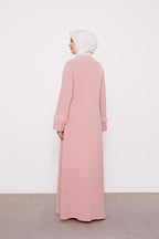 Levidor Powder Stone Embroidered Feather Detailed Ferace