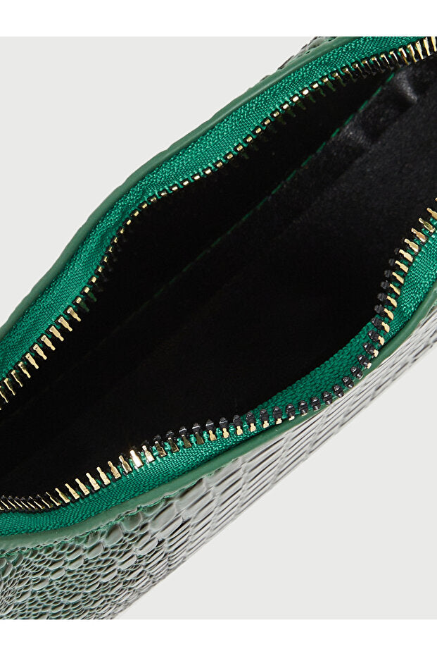 Styli Green Croco Shoulder Bag