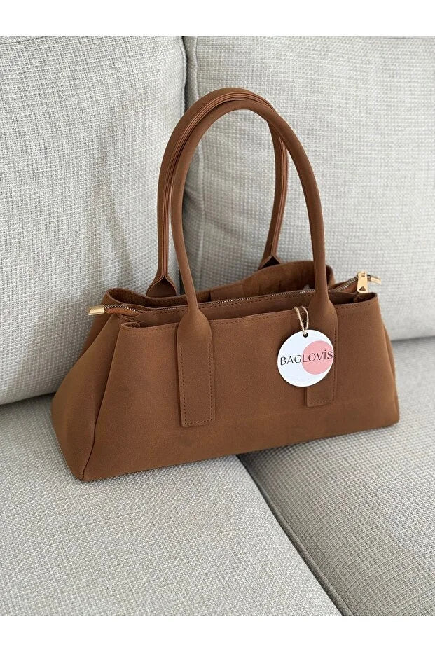 Burgundy Suede Women's Shoulder and Shoulder Bag En32 Boy16