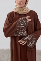 LEYLA STORE Elegant Bead Detailed Ferace