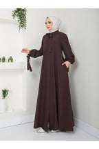 Ayşe Melek Fashion Women's Evening Dress with Scarf Collar Ferace - 2662