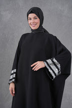 Ferace Abaya with Sequin Stripe Detail on the Collar
