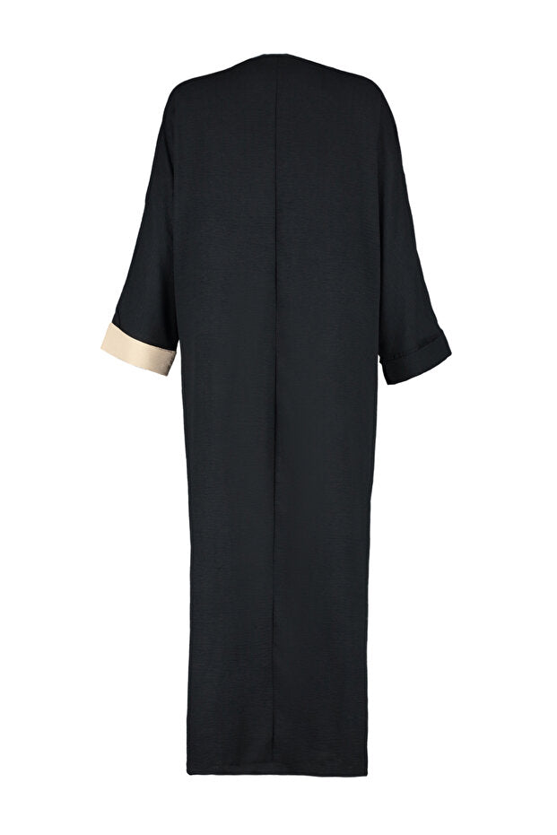 Trendyol Modest Long Woven Cap - Ferace with Stone Color Block TCTSS24KF00002