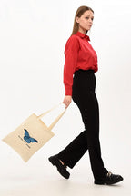 Çınar Bez Çanta Become The Change Printed Raw Cloth Bag