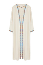 Stone Piping Detailed Woven Cap & Ferace & Abaya & Kimono Tctss24Kf00033