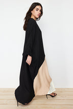 Trendyol Modest Long Woven Cap - Ferace with Stone Color Block TCTSS24KF00002