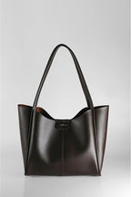 DENSILA Women's Large Size Bag with Brown Makeup Bag - Hand and Shoulder Bag