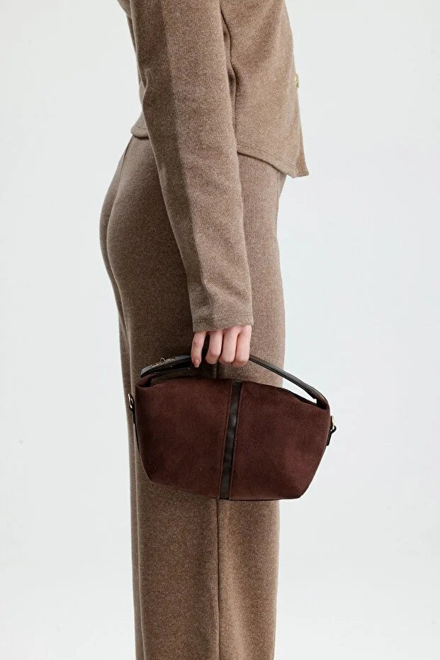 Women's Archel Suede Handbag Bitter Brown