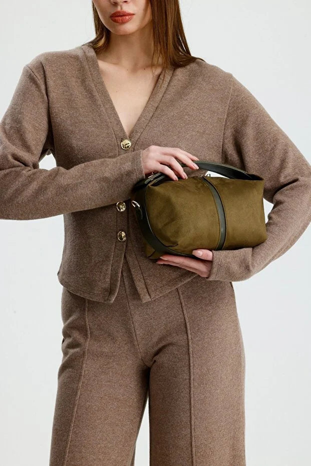 Women's Archel Suede Handbag Bitter Brown