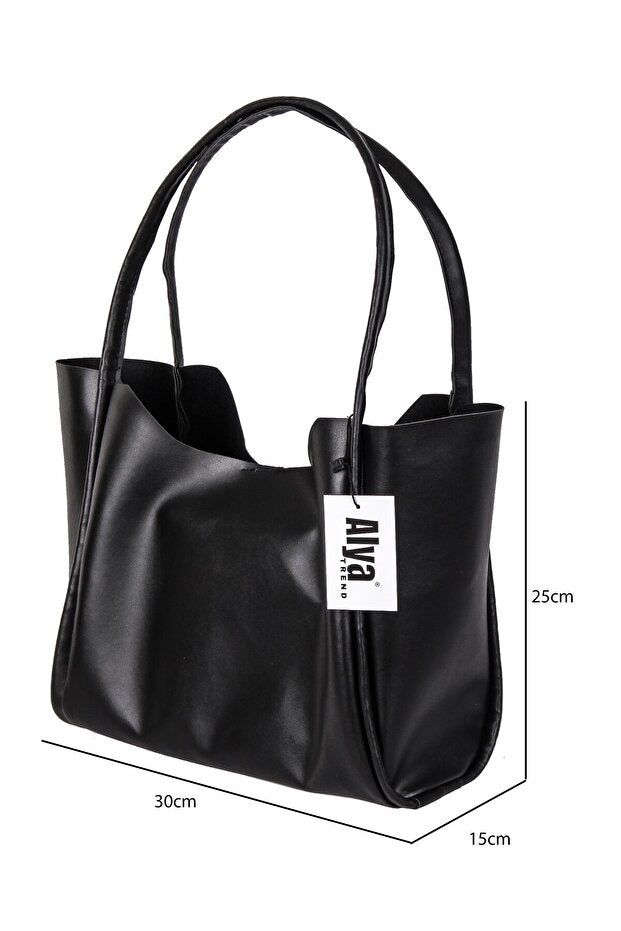 MİRO POLO Shoulder Bag Women's Black Snap Closure Hand and Shoulder Bag Stylish Design