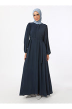 Refka Medina Silk Ferace with Gathered Sleeves - Navy Blue - Refka