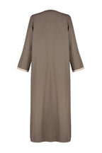 Trendyol Modest Brown Stone Color Blocked Long Aerobin Woven Cap & Ferace & Abaya TCTSS24KF00011