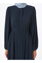 Refka Medina Silk Ferace with Gathered Sleeves - Navy Blue - Refka