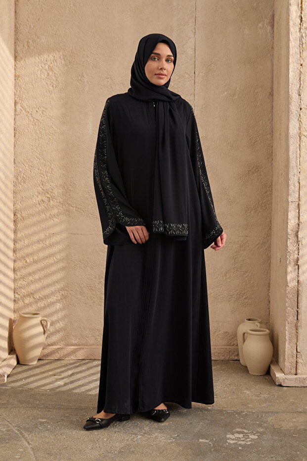 arga prive Special Design Navy Blue Shawl Suit Ferace