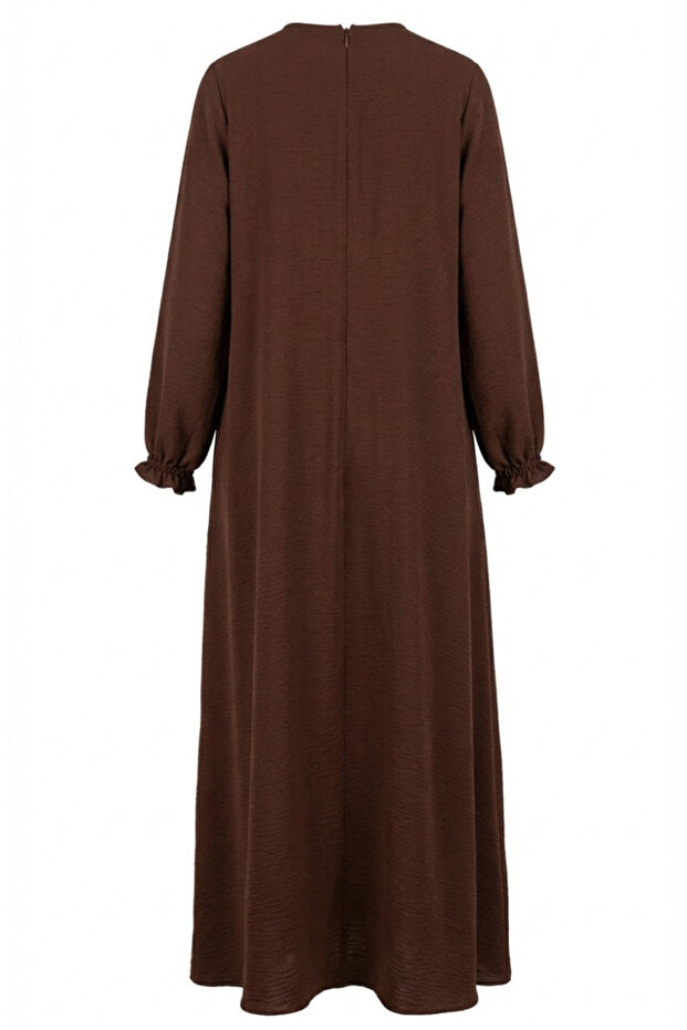 sefamerve Aerobin Fabric Sleeve Elastic Zippered Mevlana Ferace 4140-01 Brown