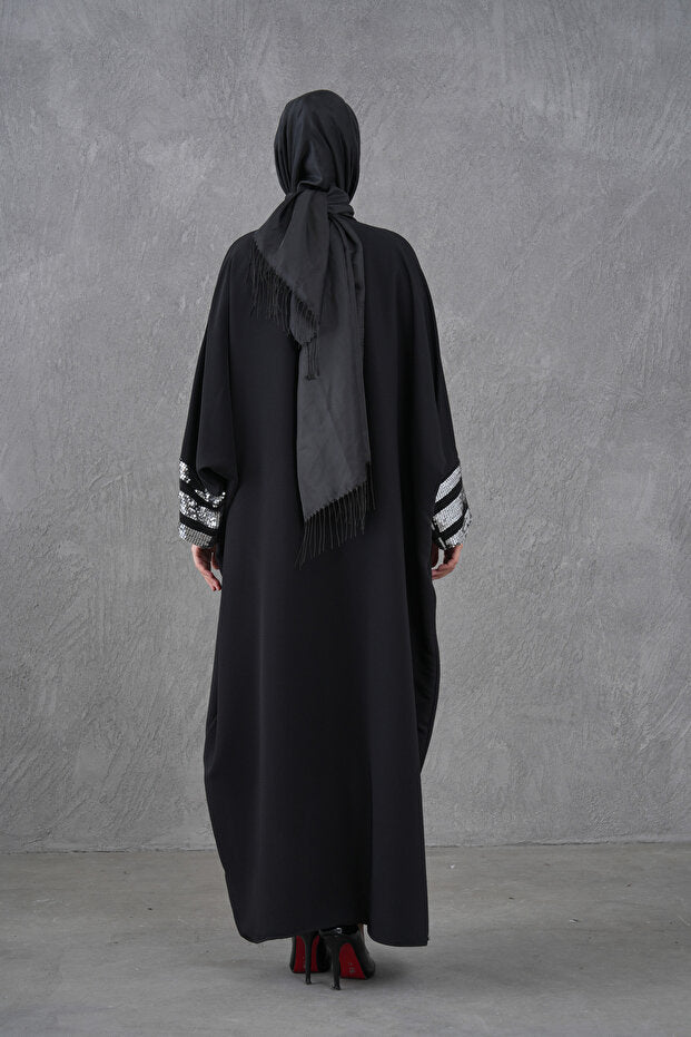 Ferace Abaya with Sequin Stripe Detail on the Collar