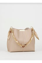 MODALAY Women's Vizyon Soft Leather 3 Compartment Handbag and Shoulder Bag with Scarf and Chain Accessories