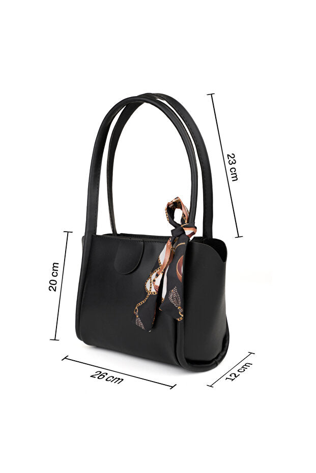 MYSTOBAG Women's Scarf Zipper Closure Shopper Hand and Shoulder Bag