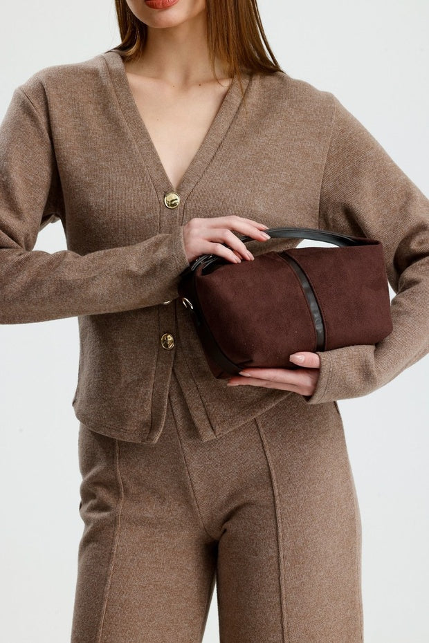 Women's Archel Suede Handbag Bitter Brown