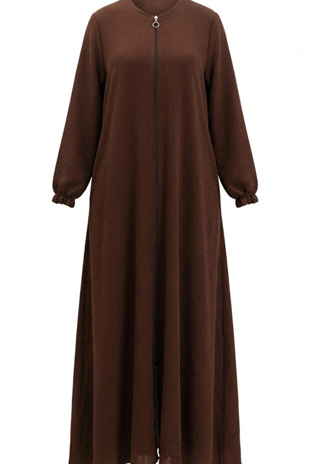 sefamerve Aerobin Fabric Sleeve Elastic Zippered Mevlana Ferace 4140-01 Brown