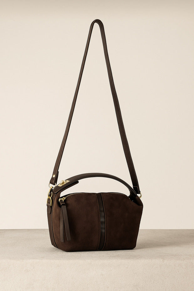 Women's Archel Suede Handbag Bitter Brown