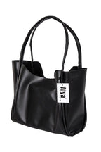 Shift Co Black Faux Leather Hand and Shoulder Bag with Snap Closure