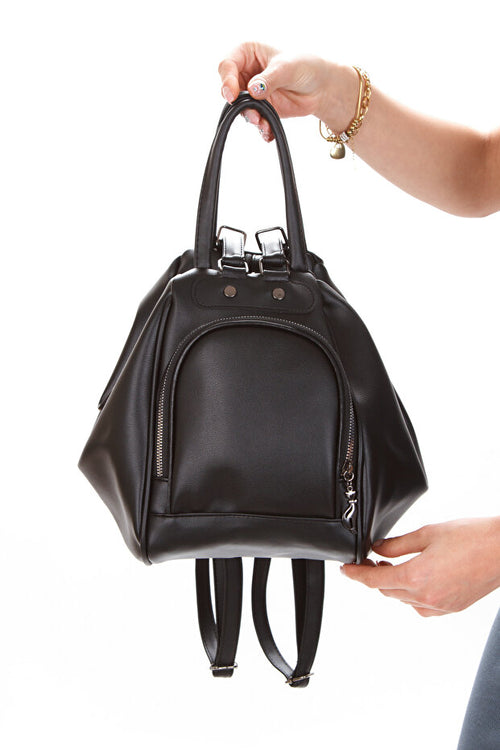 Adelina Bags Women's Soft Textured Functional Adjustable Strap Back Hand and Shoulder Bag Versatile Monkey Bag