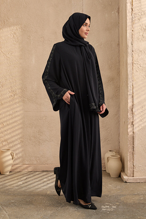 arga prive Special Design Navy Blue Shawl Suit Ferace