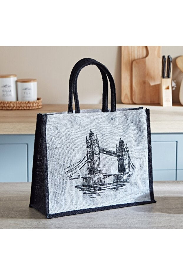 Home Box Illustrated Medium Shopping Bag - 30x38x18 cm