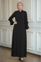 dilber fashion Ferace with Ruffled Sleeves and Hidden Zipper