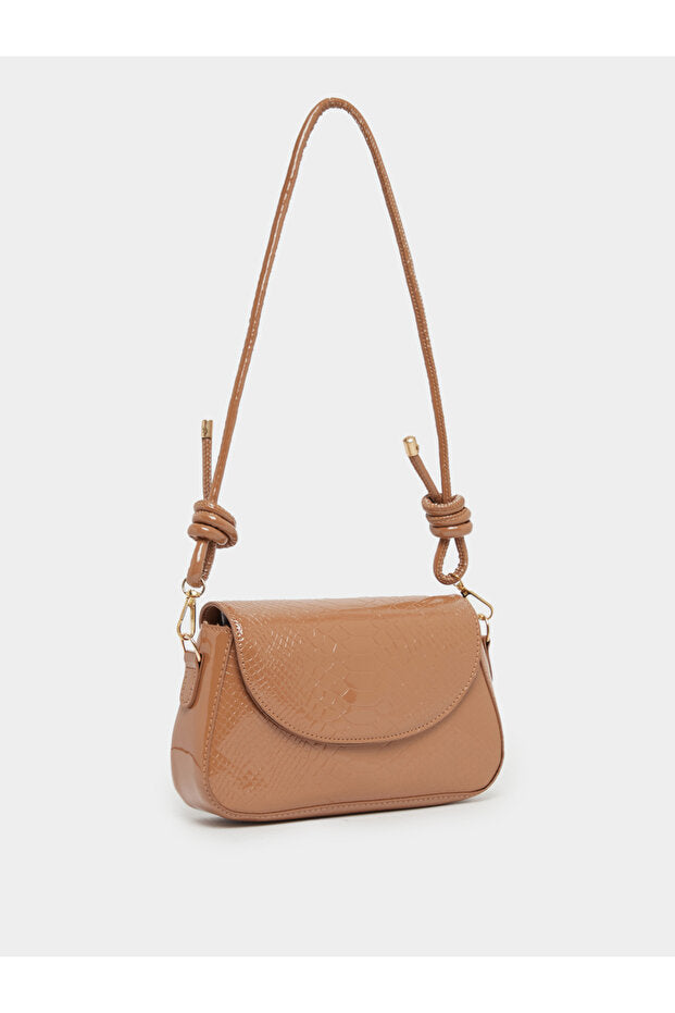 Styli Textured Shoulder Bag with Magnetic Closure