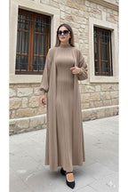 ZEROGAPRİSE Hirkali Fisherman Neck Tricot Dress