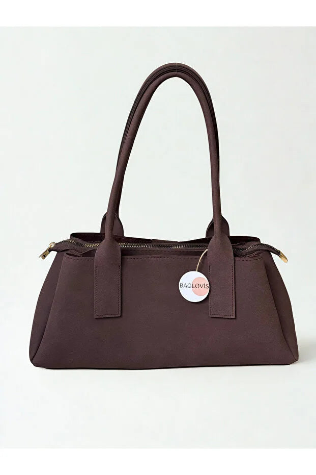 Burgundy Suede Women's Shoulder and Shoulder Bag En32 Boy16