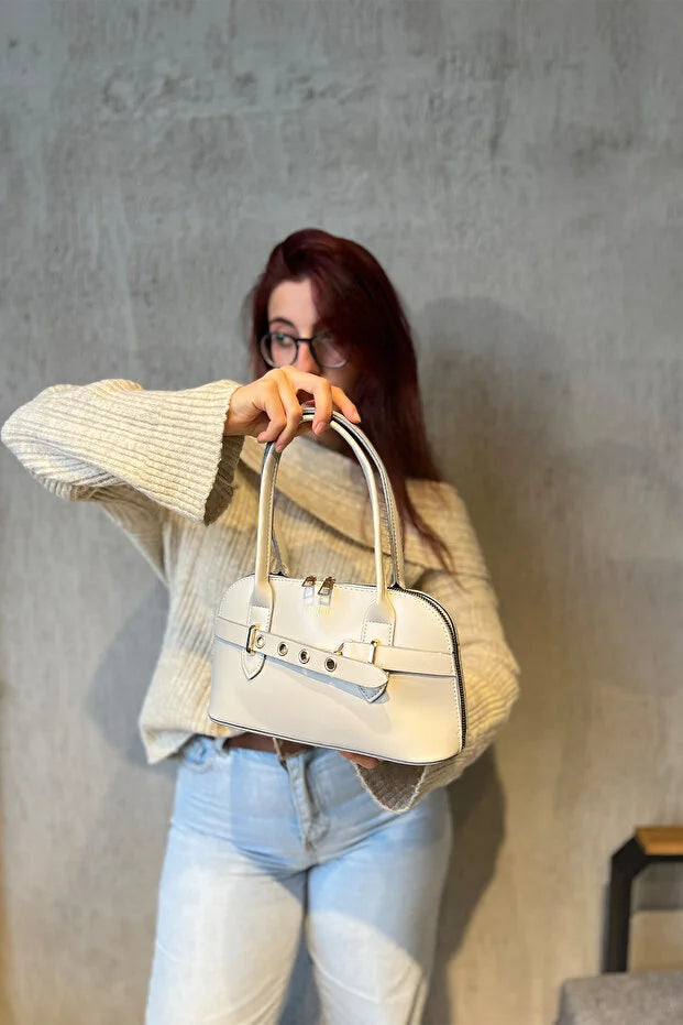 torime Burgundy Belt Detailed Vegan Leather Women's Crossbody Bag – Elegant & Versatile